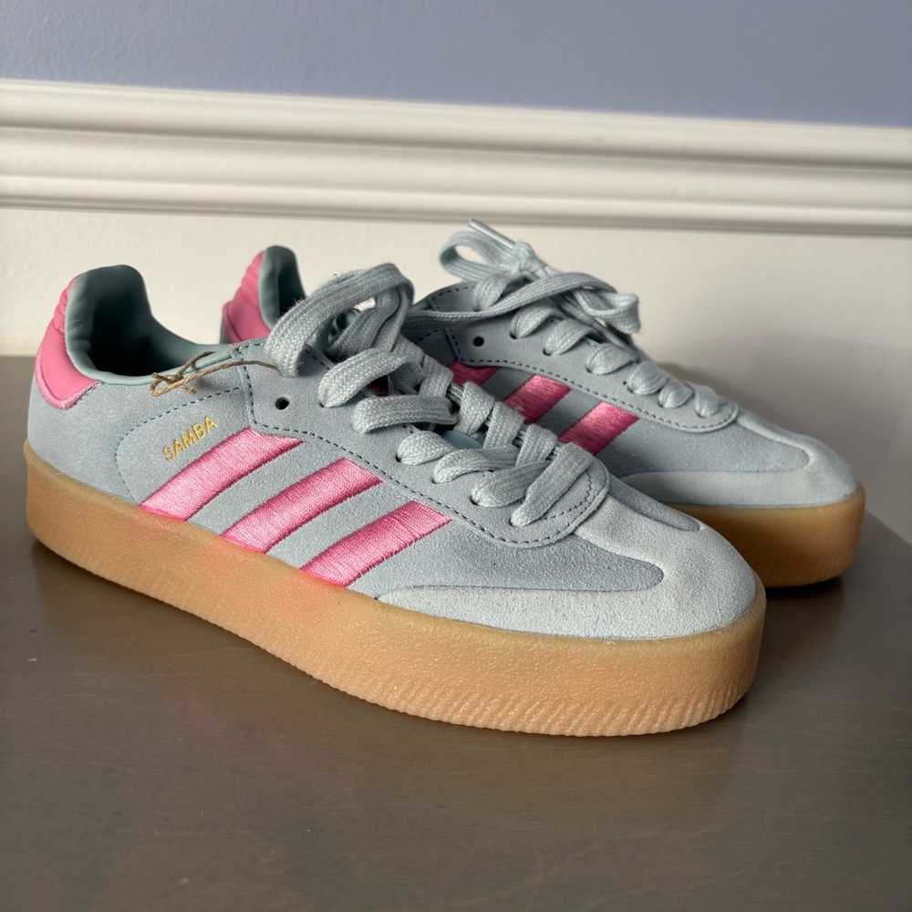 Adidas Women's Samba Sneakers - Light Blue and Pink 6.5 / 36
